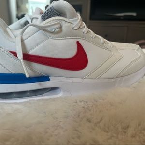 Nike sneakers, white, red,blue , size 7y.